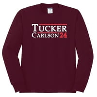 Divlji Bobby, Tucker Carlson 'Predsjednički izbori Politički majica s dugim rukavima, maruon, XX-Large