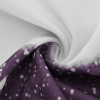 Žene Casual okrugli vrat tiskani pulover dugih rukava Top Purple XL