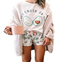 Capreze pidžama za žensku djevojku slatka grafička ispisa ljetna odjeća Loungeward Majica kratkih rukava
