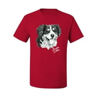 Ljubiteljski ljubimci Collie Pas Vlasnik ljubimca životinja Grafička majica, crvena, velika