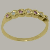 Britanci napravio je 10k žuto zlato pravi istinski obil i ružičasti turmalinski ženski vječni prsten - veličine opcije - veličine 5,75