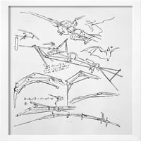 Skice letećih strojeva, uokvirena umjetnost tiskana zidna umjetnost Leonardo da Vinci prodaje ih art.com