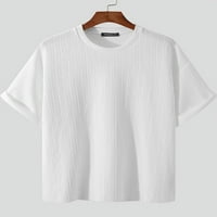 Muška bijela nagnuta majica za majicu Casual Soft Loose Basic Tops