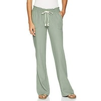 Pejock ženske joggers hlače pamučne posteljine čvrste pantalone casual čvrsti džepovi elastični struk