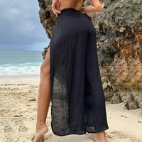 Ediodpoh Ženska Chiffonska ležerna suknja Svestrano odmaralište za plažu Ženske casual pantalone Crne S