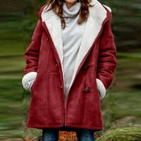 Zimske opružne jakne za žene Fluffy topli dugi rukav niz spuštaju kapute od kaputa na otvorenom