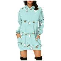 Feterrnal ženski dugi rukav modni modni modni vrhovi duksevi puloveri jesenska odjeća otisci casual komforne vrhove labavih vrhova