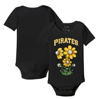 Dojenčad sitni otvor Black Pittsburgh gusari cvjetaju baseball bodysuit