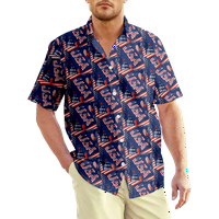 4. jula muška havajska majica USA Nacionalna majica zastava ovratnik 3d Print casual svakodnevno kratki