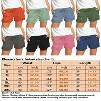 Glookwis Ženske kratke vruće hlače Veliki džepovi Casual Mini pant Solid Bool Plažni kratke hlače Bermuda