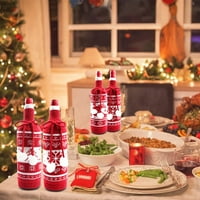 Ručno rađene pletene džemper za boce za božićne ukrase, vinske torbe za vino za višekratnu upotrebu za Božić, vjenčanje, rođendan, zabava, odličan poklon za ljubitelju vina, set od 4