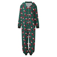 Podudarni obiteljski božićni pidžami set dupeta Oneties Reindeer Brown Grizzly puni patentni patentni
