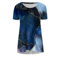 Ženske vrhove Dressy casual kratki rukav Summer Loop Fit T košulje Crewneck Trendy Tundy Print Tunic