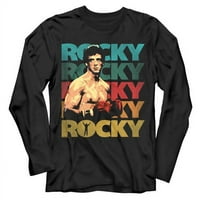 Rocky Pose 70's Retro izblijedjeli muške majice dugih rukava Balboa boks prvak