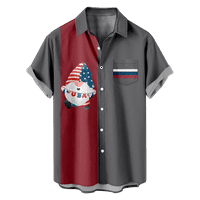 Četvrta jula Muška havajska košulja s kratkim rukavima, Dan nezavisnosti Revel labavi džep za kuglanje