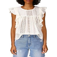 Sanctuary Womens Eyelet Shell Pulover Top