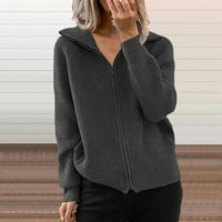 Wotryit ženski džemper kardigan čvrsti patentni patentni zatvarač s dugim rukavima na dugih rukava ženski džemperi