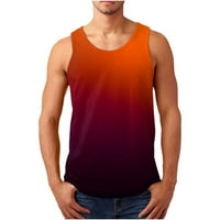 Mikilon Workout majica za muškarce, gradijent bez rukava od tiskanog sportova i slobodnog vijeka Ljeto