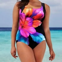 Ženski prevelizirani kupaći kostimi kupaći kostim bikini Print plus size