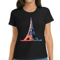 Eiffelov toranj crtani modni grafički ženski čaj - grafički kratki rukav ljetni vrhovi za žene francuske