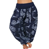 Avamo Žene Casual High Squist Palazzo Pants Wide noga Lounge Hlače Dame Floral Print Beach Yoga Harem