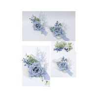 Dusty Blue Corsage i Boutonniere set, maturalni umjetni cvjetni zglobni korzaderi