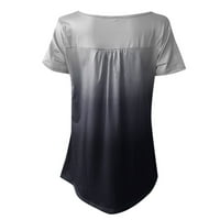 Košulje za žene Grafički vintage plus veličine gradijent V-izrez kratkog rukava dugmeta pulover The