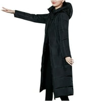 Ikevan ženske ležerne patentne zatvarače Labavi kaput za toplu bluzu dugih rukava, crne 10
