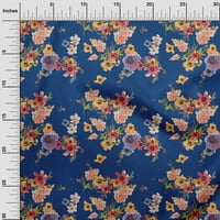 Onuone viskoza šifon kraljevski plavi tkanini cvjetni akvarel tkanina za šivanje tiskane ploče od dvorišta širom dvorišta