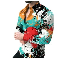Muška majica Ležerne prilike stilizirane majice Tie-Dye Ispiši gornji rever gumb Down Cardigan Labavi