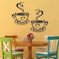 Walbest samoljepljivi PVC šalice kafe uzorak zidna naljepnica DIY naljepnica za kuhinju kavana