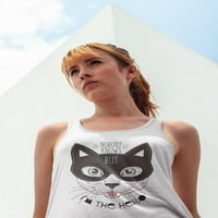 Slatki herojski CAT cisterni žene -Image by Shutterstock, ženska x-velika