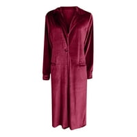 Kauzalni kaputi za žene, žene pune boje casual dugih rukava džep srednjeg duljina kardigan na vrhu bluza