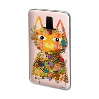 Cvjetna mačka s gornjim šeširom Metalni pravokutnik remel kašika Pin Tip Pinback
