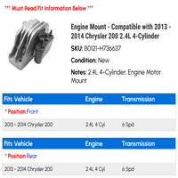 Mount motora - kompatibilan sa - Chrysler 2.4L 4-cilindar