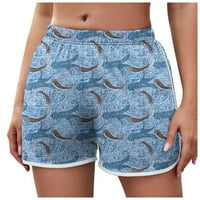 Ženske modne sportske kratke hlače Kuće Ležerne prilike tiskane joge hlače na plaži Blue XXL