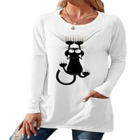 Prednjeg swalk-a Osnovna majica s dugim rukavima plus veličina labava bluza vrhova djevojka jesen casual