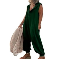 Capreze ženske duge džempere Romper kauzalni spremnik bez rukava ljetni V izrez duksevi Bodysuit Green