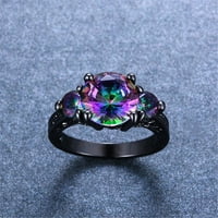 Yubnlvae prstenovi zaručnike okrugli rez Zirkoni Žene vjenčani prstenovi nakit prstenovi za žene puni