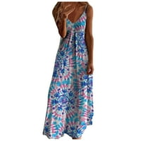 Yubatuo ljetne haljine za žene casual v izrez kratki rukav Boho cvjetna printska plaža Nosite dnevnu