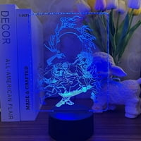 Anime Demon Slayer Tanjiro y Nezuko Lamp Cool 3D Illusion Noćna svjetiljka Početna soba Decor akril