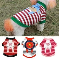 Puppy pamuk traka crtana majica za ispis životinja za pse i mačku proljeće ljeto