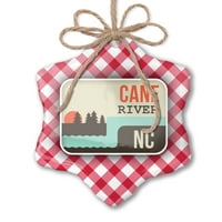 Božićni ukras SAD River River River - Sjeverna Karolina Red Plaid Neonblond