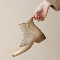 DpitySerensio Ženske ljetne čizme Debela peta izdubljena gusta cipela za potpetice prozračne tanke stil
