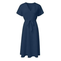 FNOCHY MAXI haljine za žene Ljetna haljina odobrenje moda Vintage V izrez kratkih rukava za štampanje