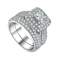 Xiuh set Par princeza Square Diamond set prstena modni angažman za ventilacioni nakit za žene prstenovi