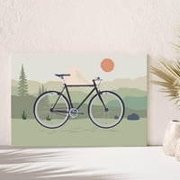 PIXONSINGIGN CANVAS Print Wall Art Bicikl na šumskoj stazi Transport Wilderness Ilustracije Moderna