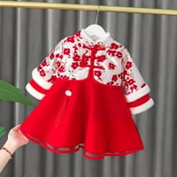 Toddler duge haljine 5t odjeća za dijete Kineske haljine set topli kaput djevojke tang toddler debela