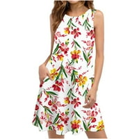 Azrijske ljetne haljine Ljetne haljine za žene plaža cvjetna masirt sundress casud džepovi Boho tenk