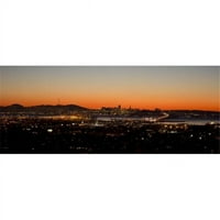 Pogled na grad u Dusk, Oakland, San Francisco Bay, San Francisco, Kalifornija, Sjedinjene Američke Države